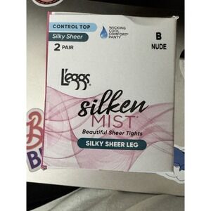 New 2 Pairs Women's  Leggs Sheer Energy Nude Control Top Pantyhose Tights  B